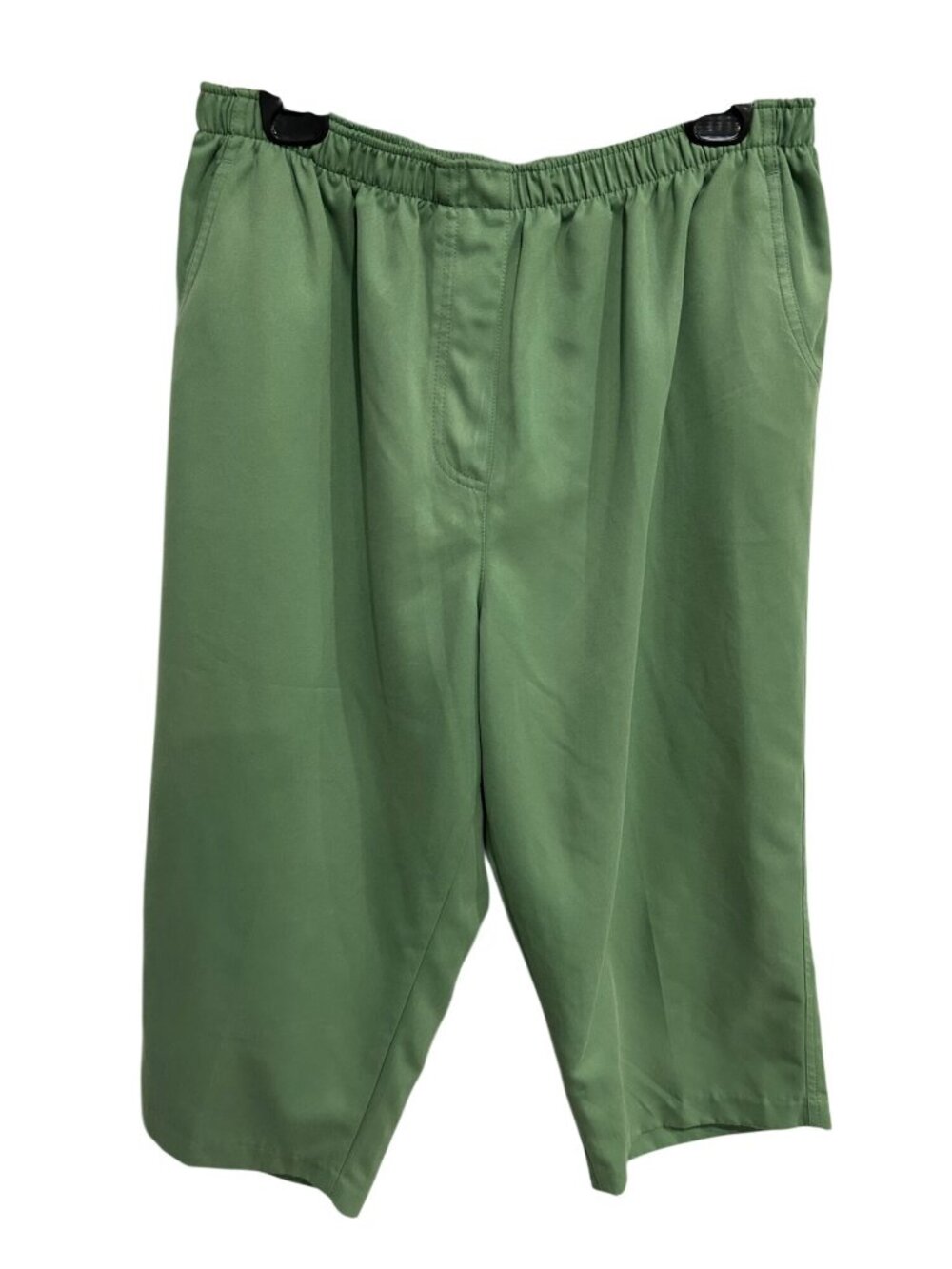 Kim Rogers 16P Green Petite Pull-On Pants Elastic Waist Naturecore Minimalist